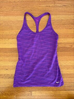 Nike Dry Fit Women’s Purple Striped Racerback Tank